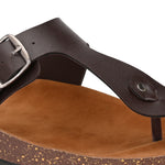 Brown Men's casual slip-on footbed sandal