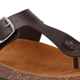 Brown Men's casual slip-on footbed sandal