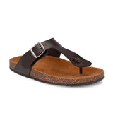 Brown Men's casual slip-on footbed sandal