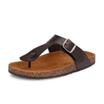 Brown Men's casual slip-on footbed sandal