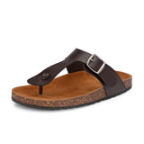 Brown Men's casual slip-on footbed sandal