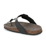 Black Men's casual slip-on footbed sandal