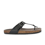 Black Men's casual slip-on footbed sandal