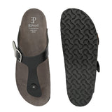 Black Men's casual slip-on footbed sandal