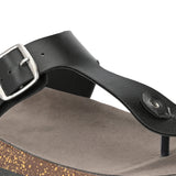 Black Men's casual slip-on footbed sandal