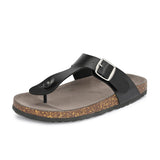 Black Men's casual slip-on footbed sandal