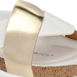 Women's casual flat heel metallic cris cross slip-on sandal