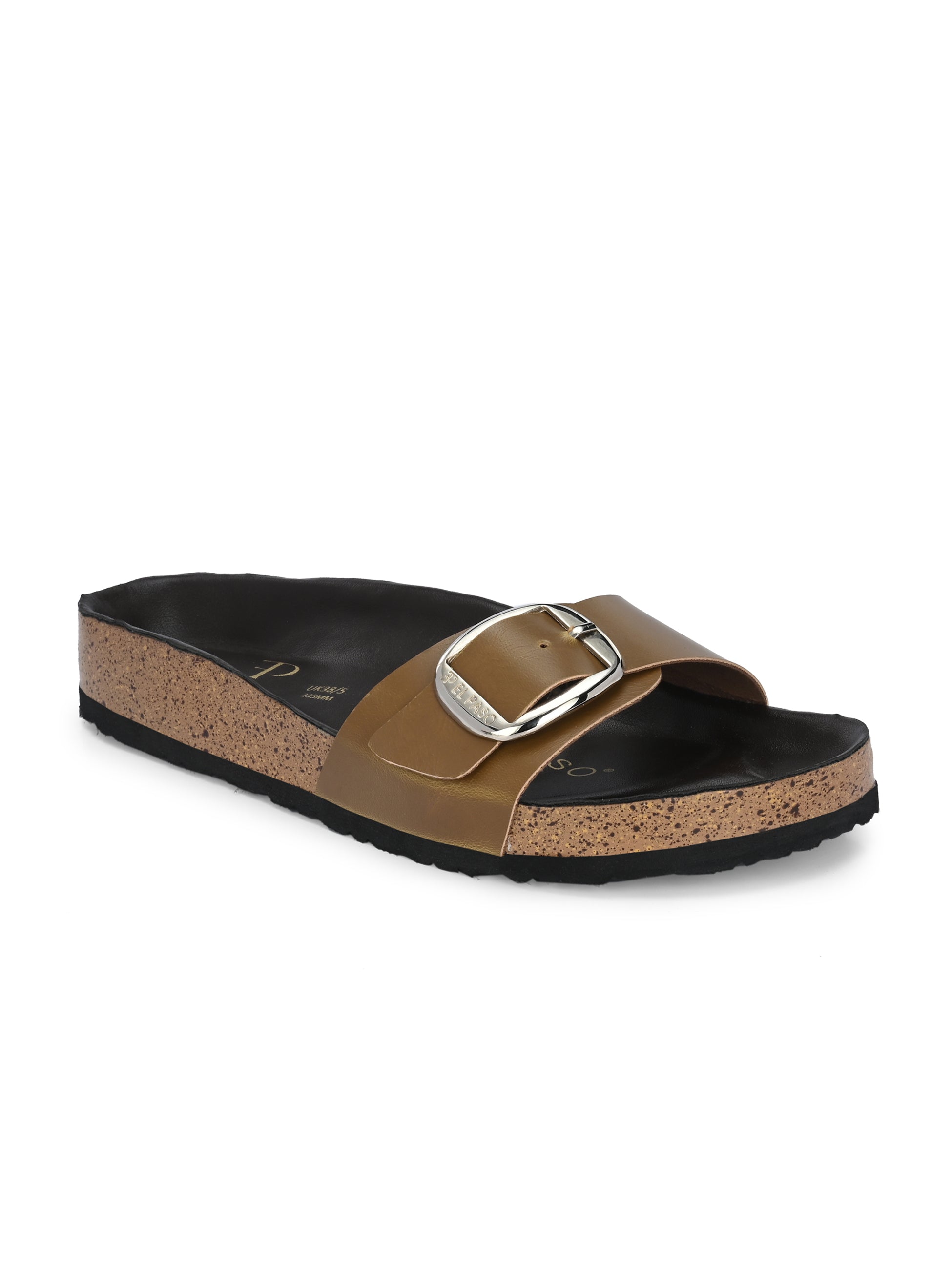 Women's casual flat heel metallic slip-on sandal