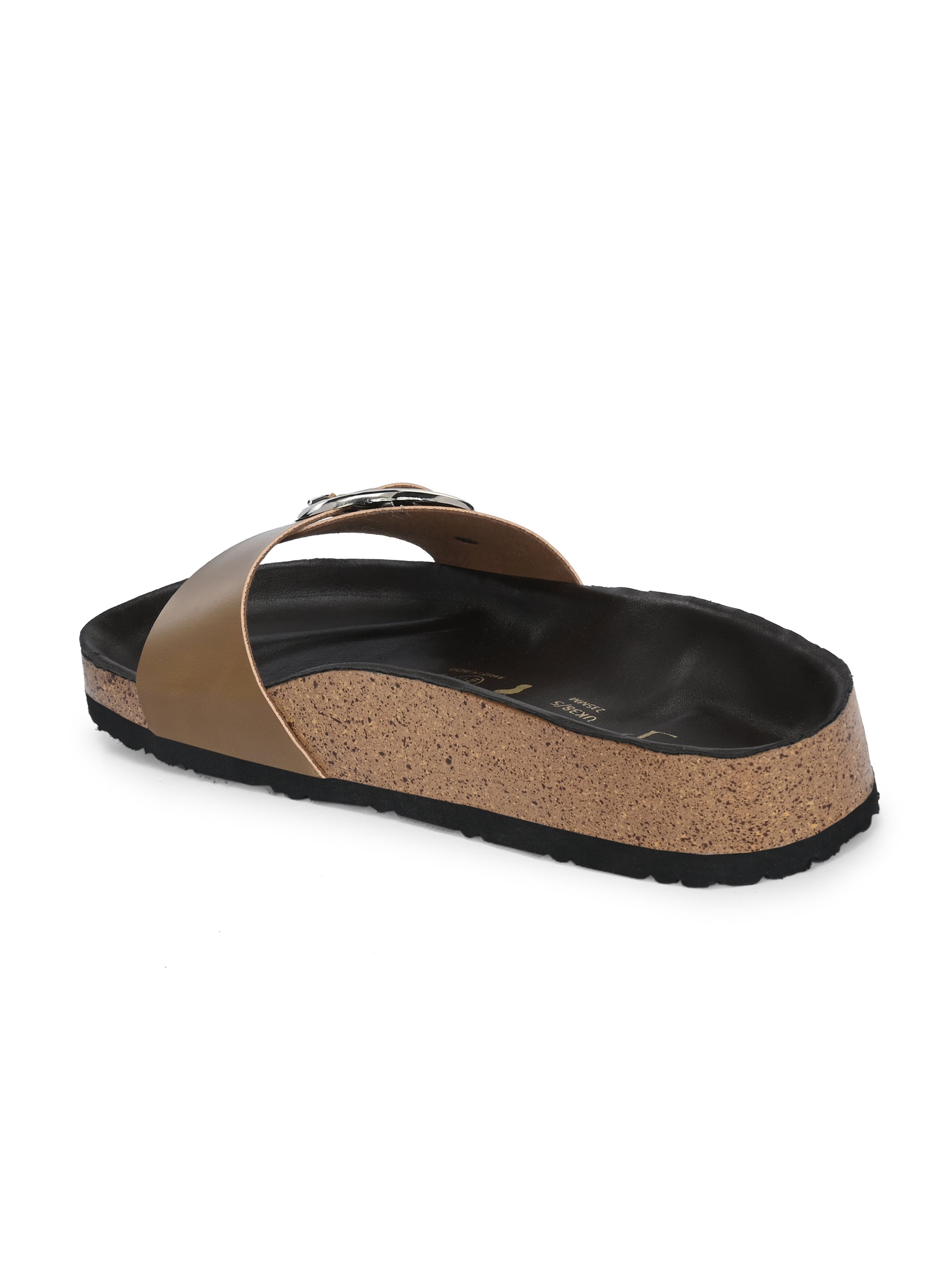 Women's casual flat heel metallic slip-on sandal
