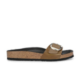Women's casual flat heel metallic slip-on sandal