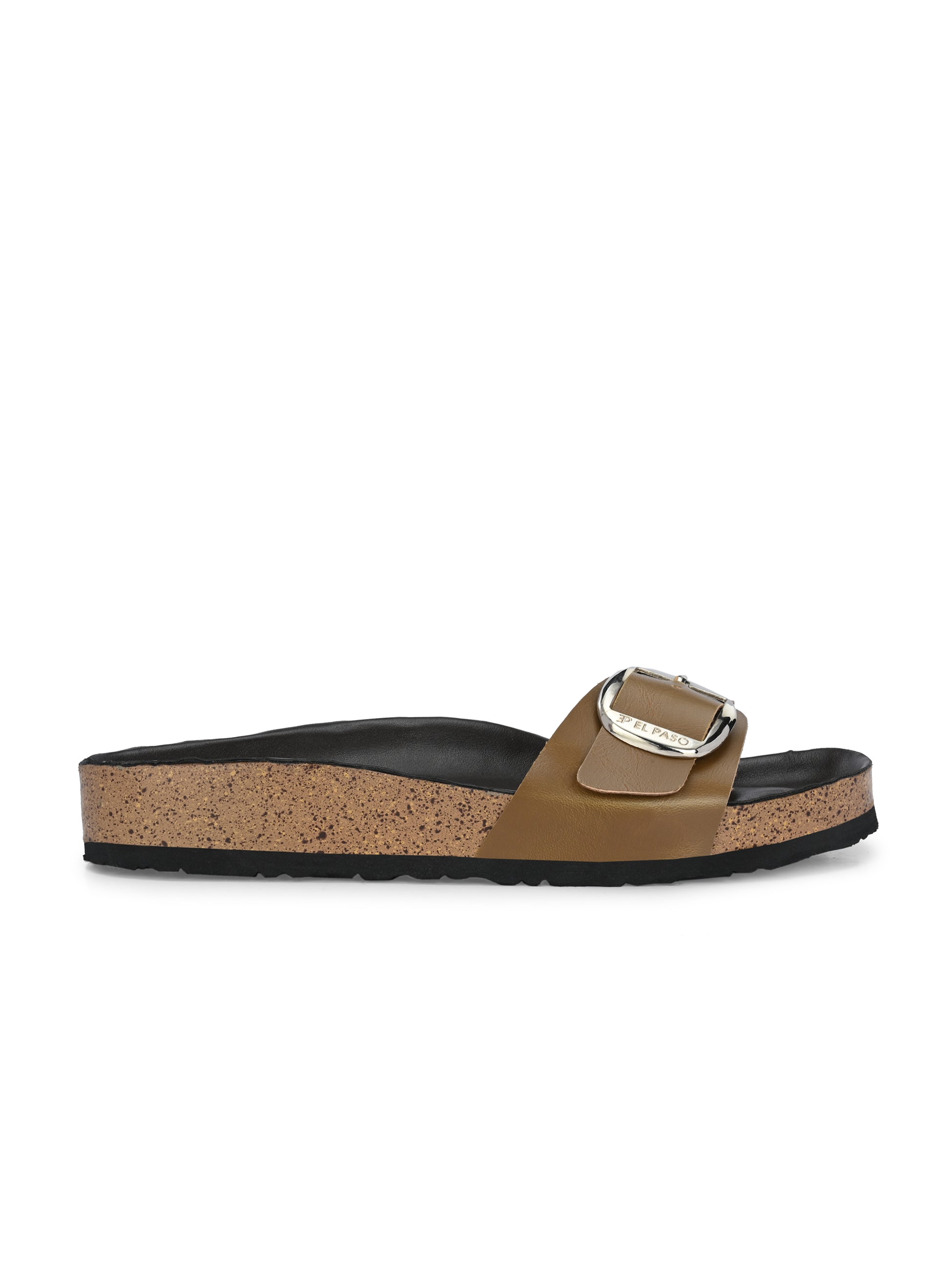 Women's casual flat heel metallic slip-on sandal
