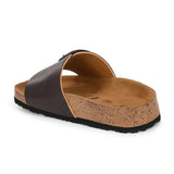 Brown Women's casual flat heel slip-on sandal
