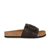 Brown Women's casual flat heel slip-on sandal