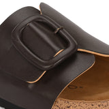 Brown Women's casual flat heel slip-on sandal