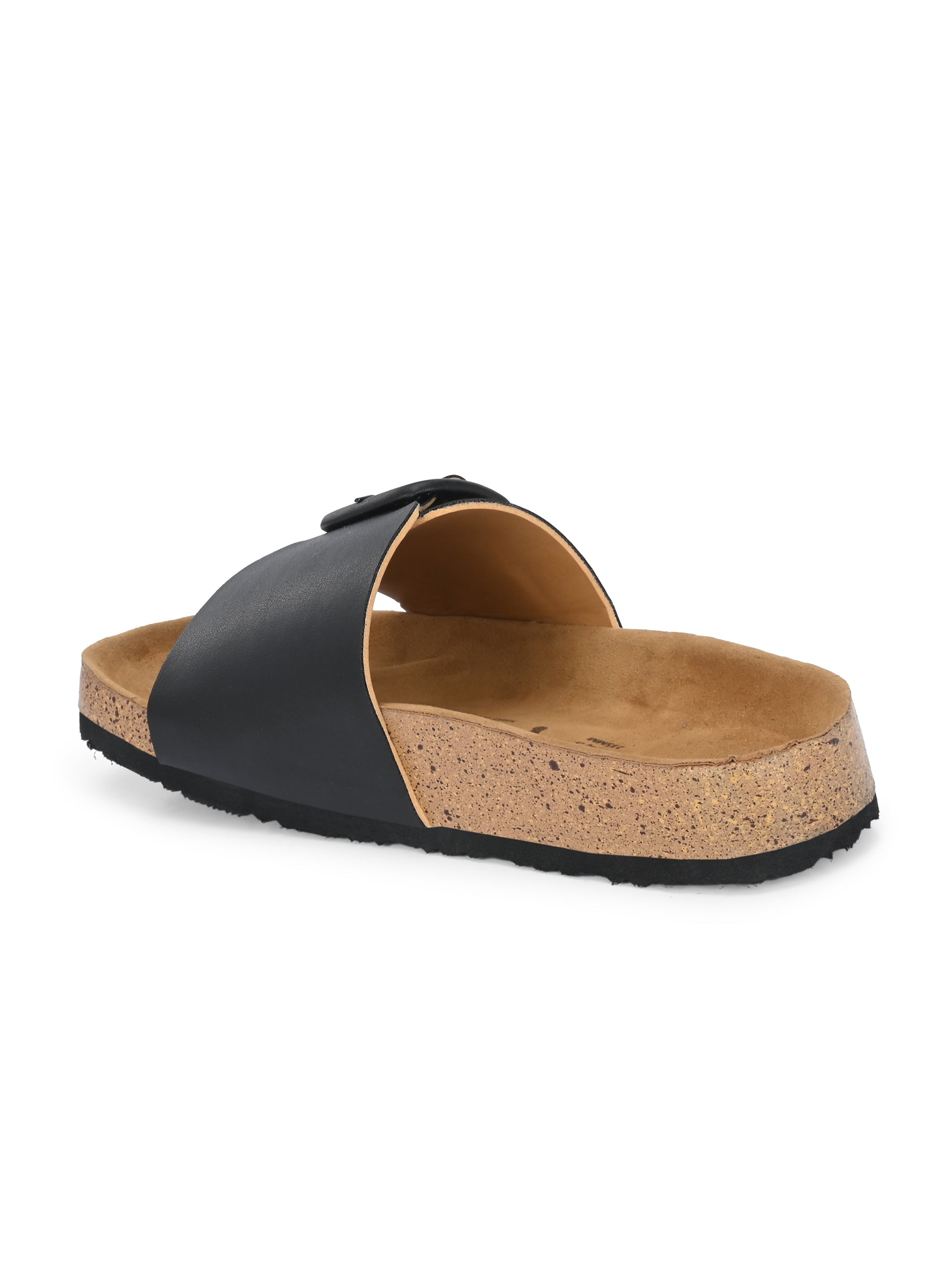 Black Women's casual flat heel slip-on sandal