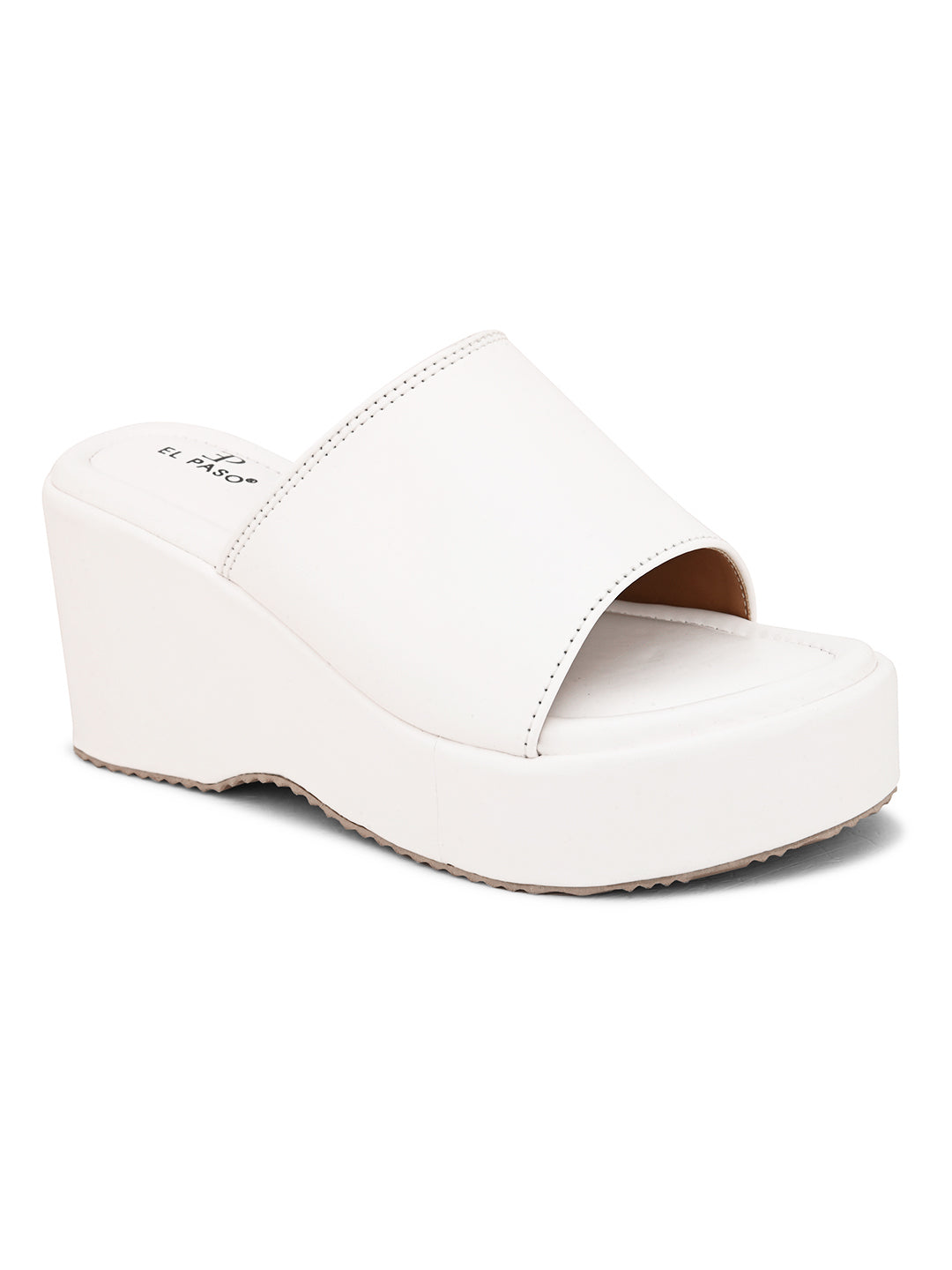 White Slip-On Heels For Women
