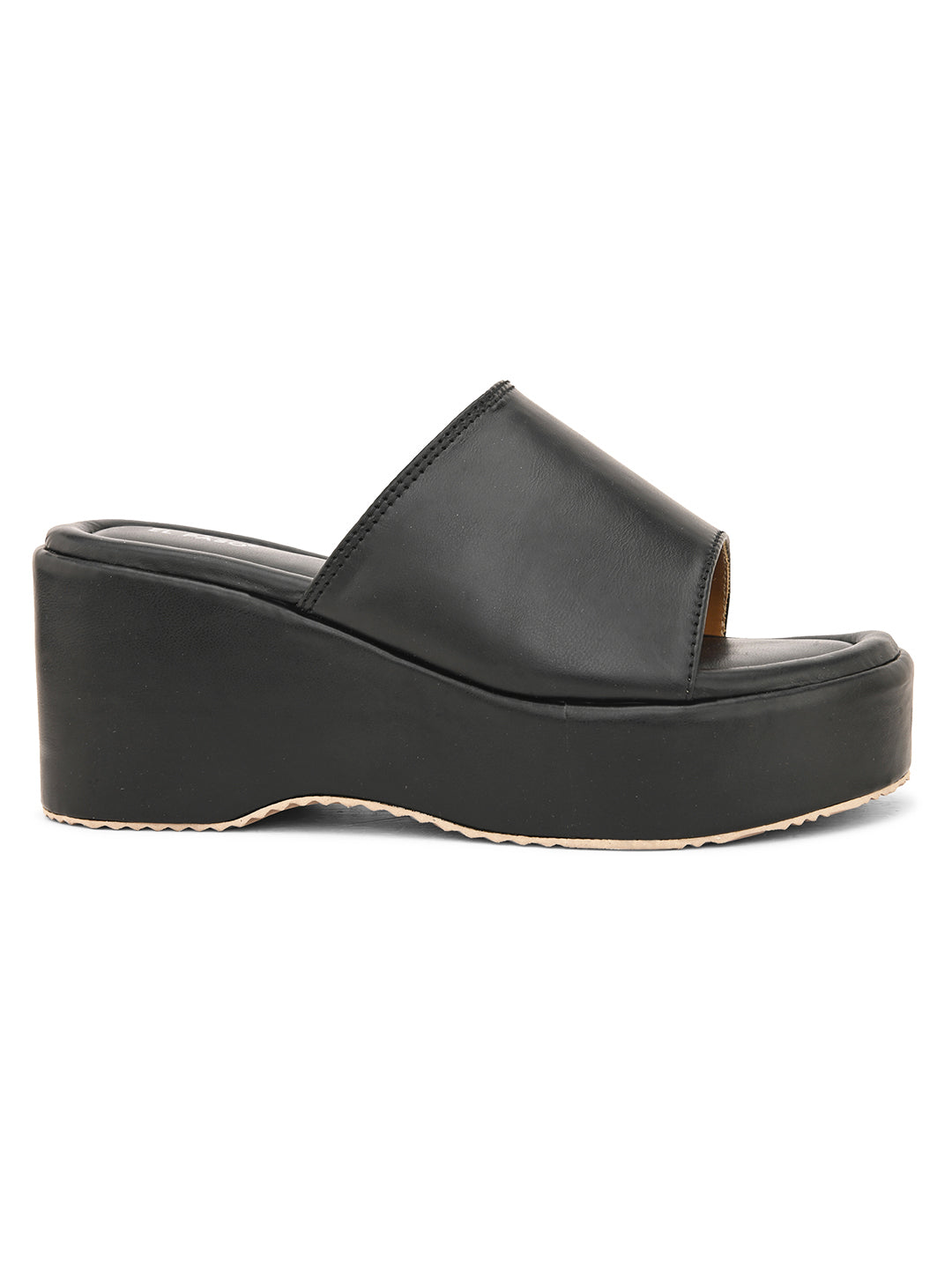 Black Slip-On Heels For Women