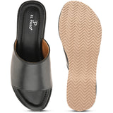Black Slip-On Heels For Women