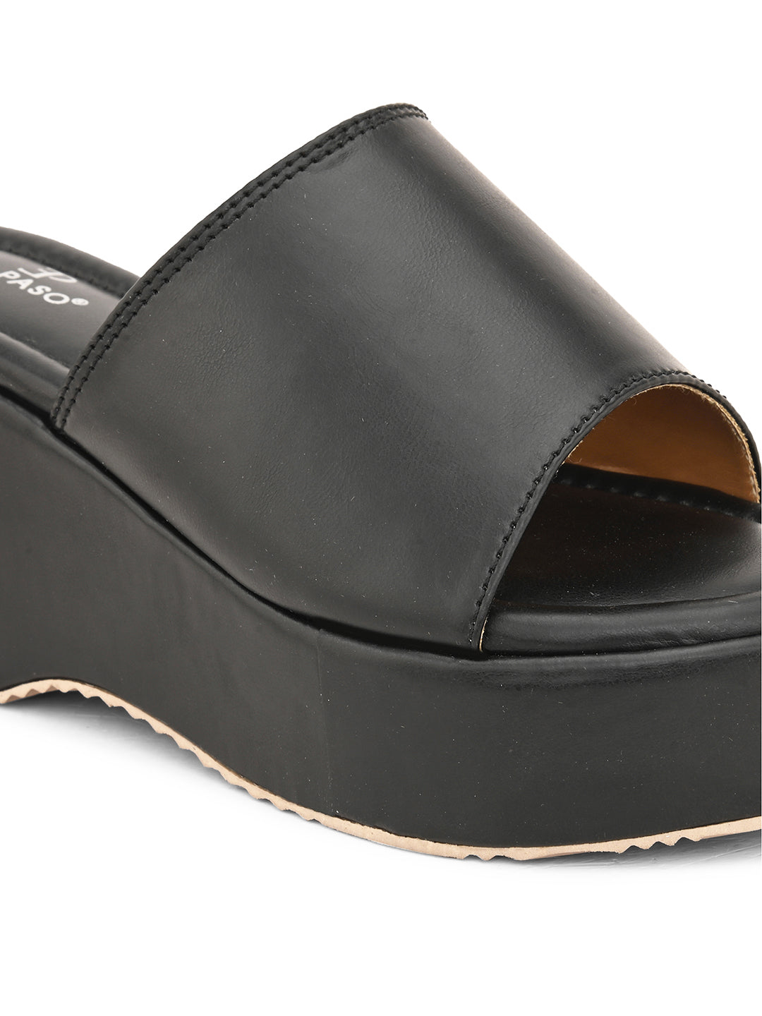 Black Slip-On Heels For Women
