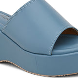 Blue Slip-On Heels For Women