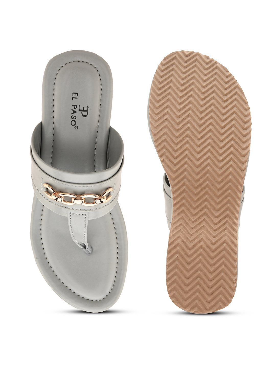 Grey Slip-On Platform Heels For Women