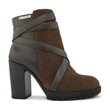 Brown Strap Ankle Length Boots For Women
