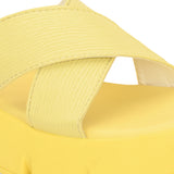 Yellow Women's casual flat heel criss cross sandal