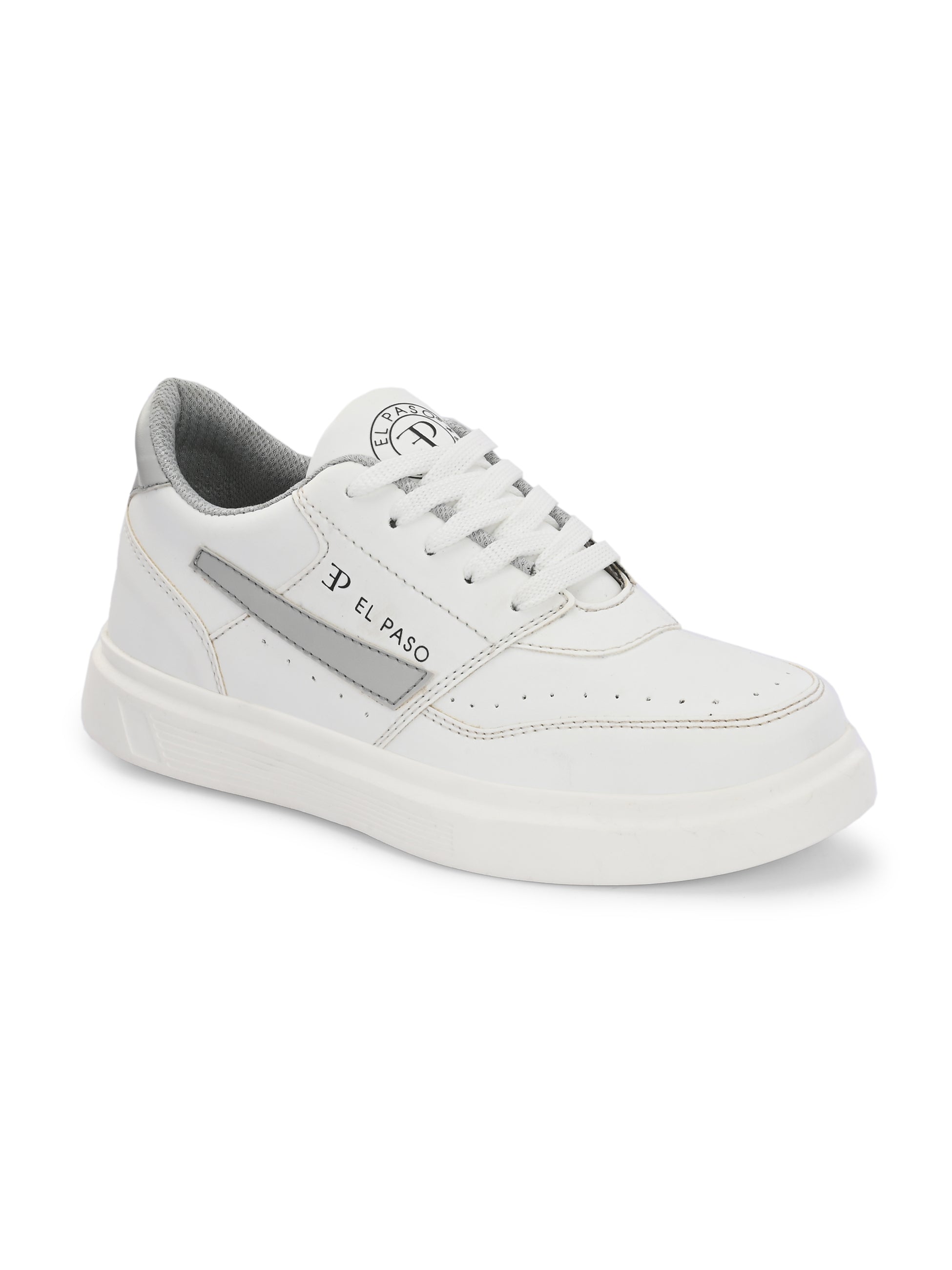 White Lace-Up Platform Heel Sneakers