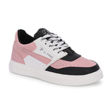Black & Pink Lace-Up Platform Heel Sneakers