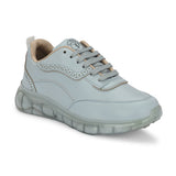 Casual Light Blue Lace Up Sneaker for Women with Non-Slip Sole