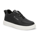 Black Lace-Up Platform Heel Sneakers