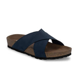Blue Men's casual flat heel criss-cross sandal