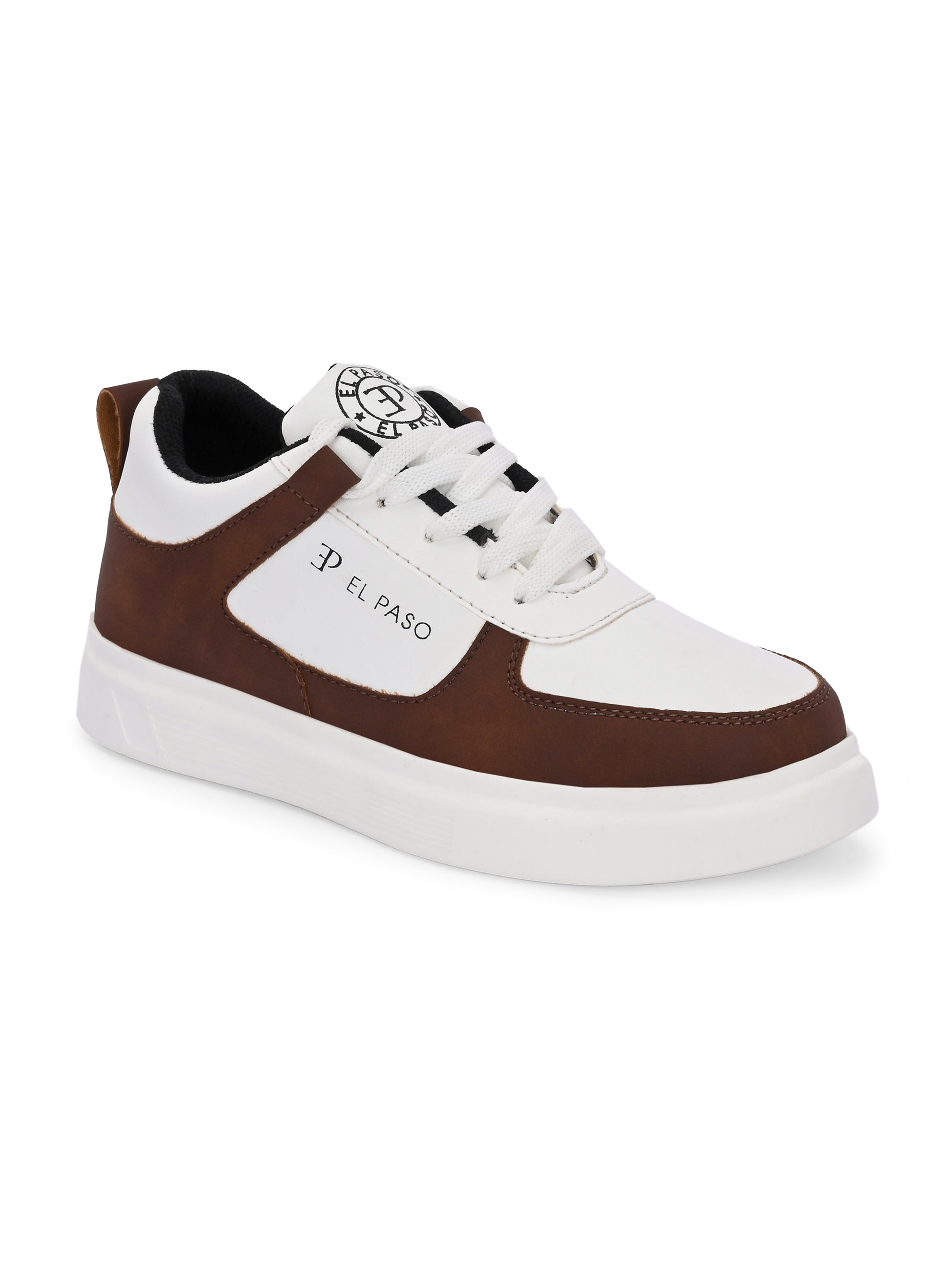 Brown Lace-Up Platform Heel Sneakers