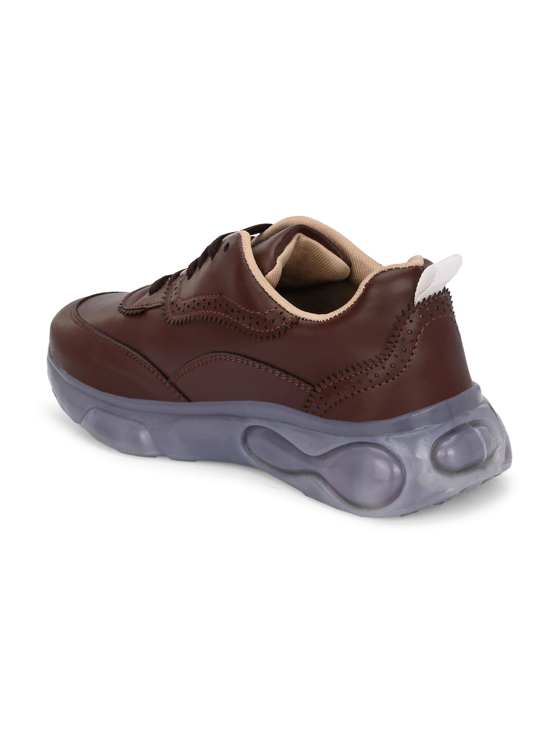 Casual Brown Lace Up Sneaker for Women with Non-Slip Sole