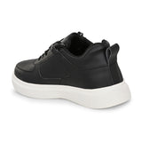 Black Lace-Up Platform Heel Sneakers