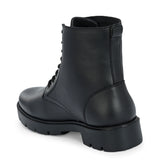 Brown Lace-Up Block Heel Boots