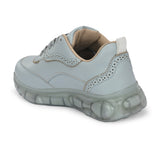 Casual Light Blue Lace Up Sneaker for Women with Non-Slip Sole