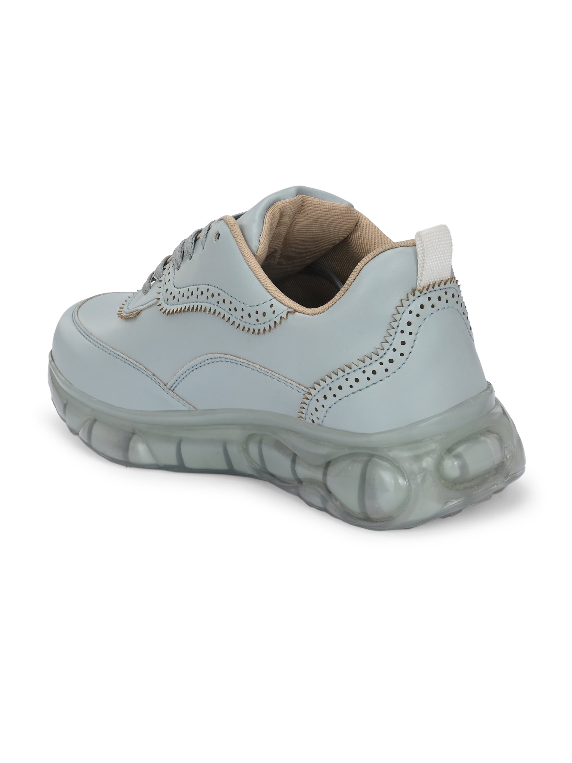 Casual Light Blue Lace Up Sneaker for Women with Non-Slip Sole