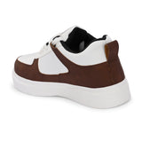 Brown Lace-Up Platform Heel Sneakers