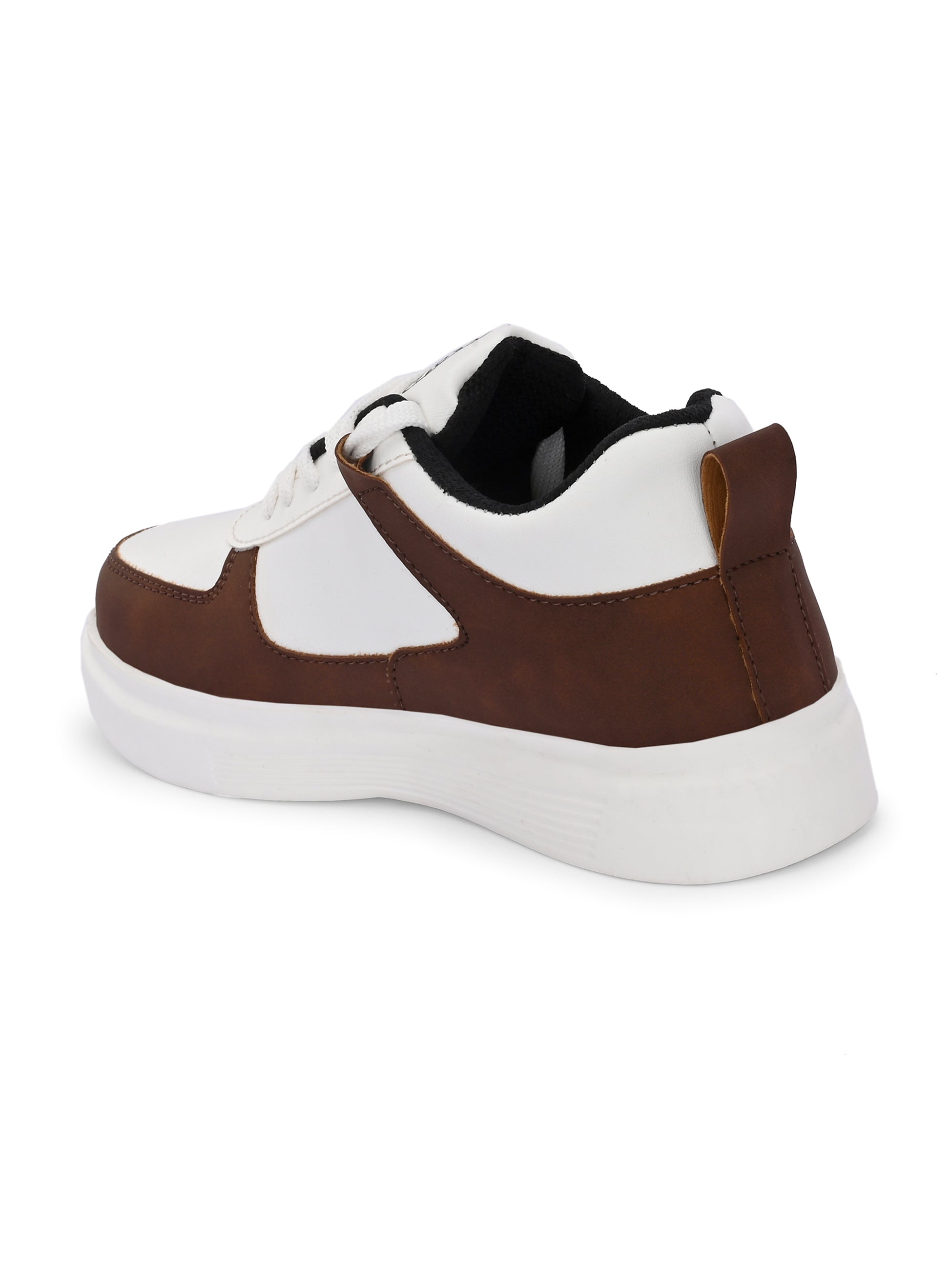 Brown Lace-Up Platform Heel Sneakers