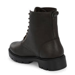 Brown Lace-Up Block Heel Boots