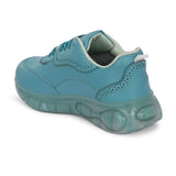 Casual Blue Lace Up Sneaker for Women with Non-Slip Sole