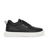 Black Lace-Up Platform Heel Sneakers