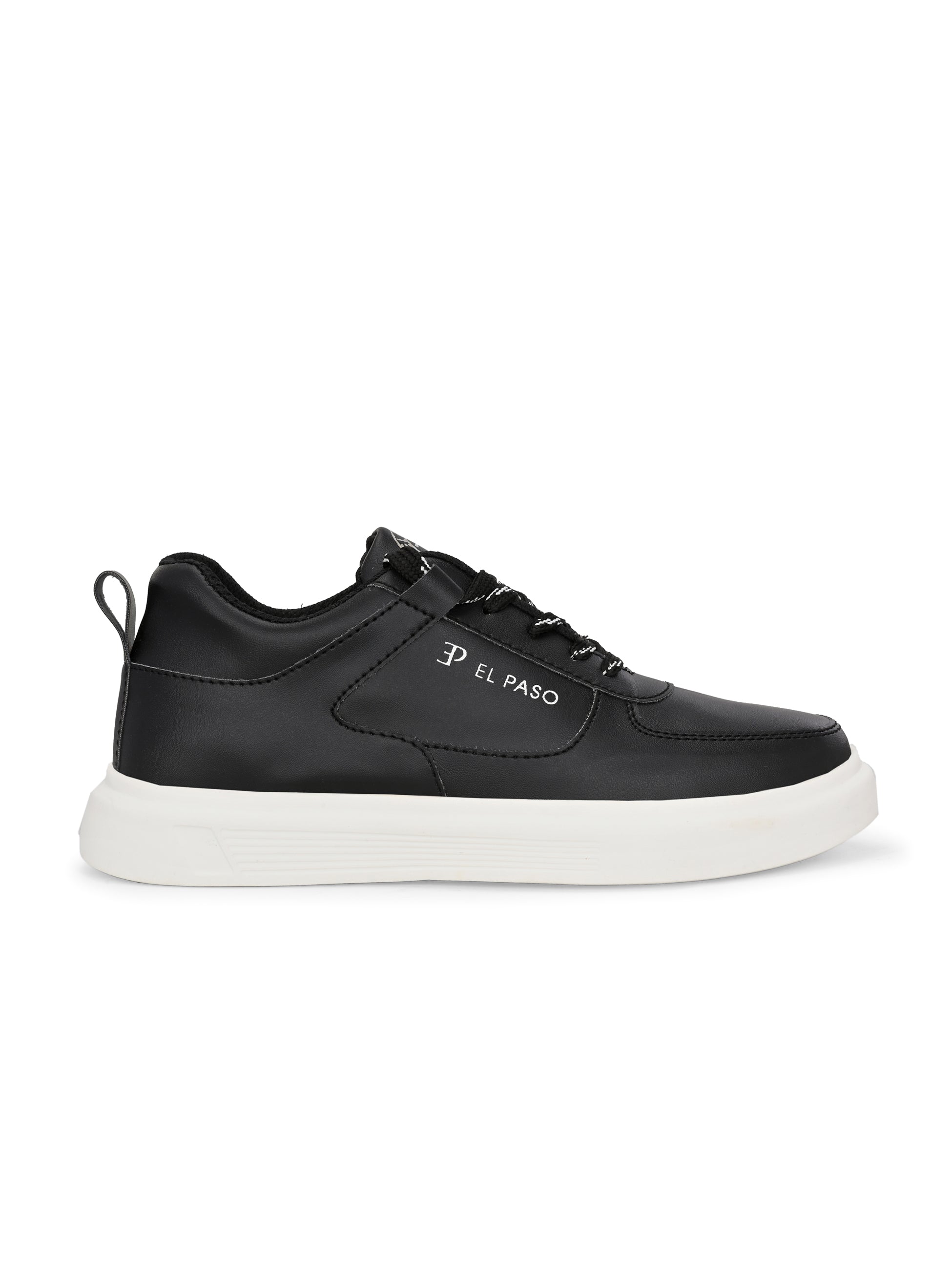 Black Lace-Up Platform Heel Sneakers