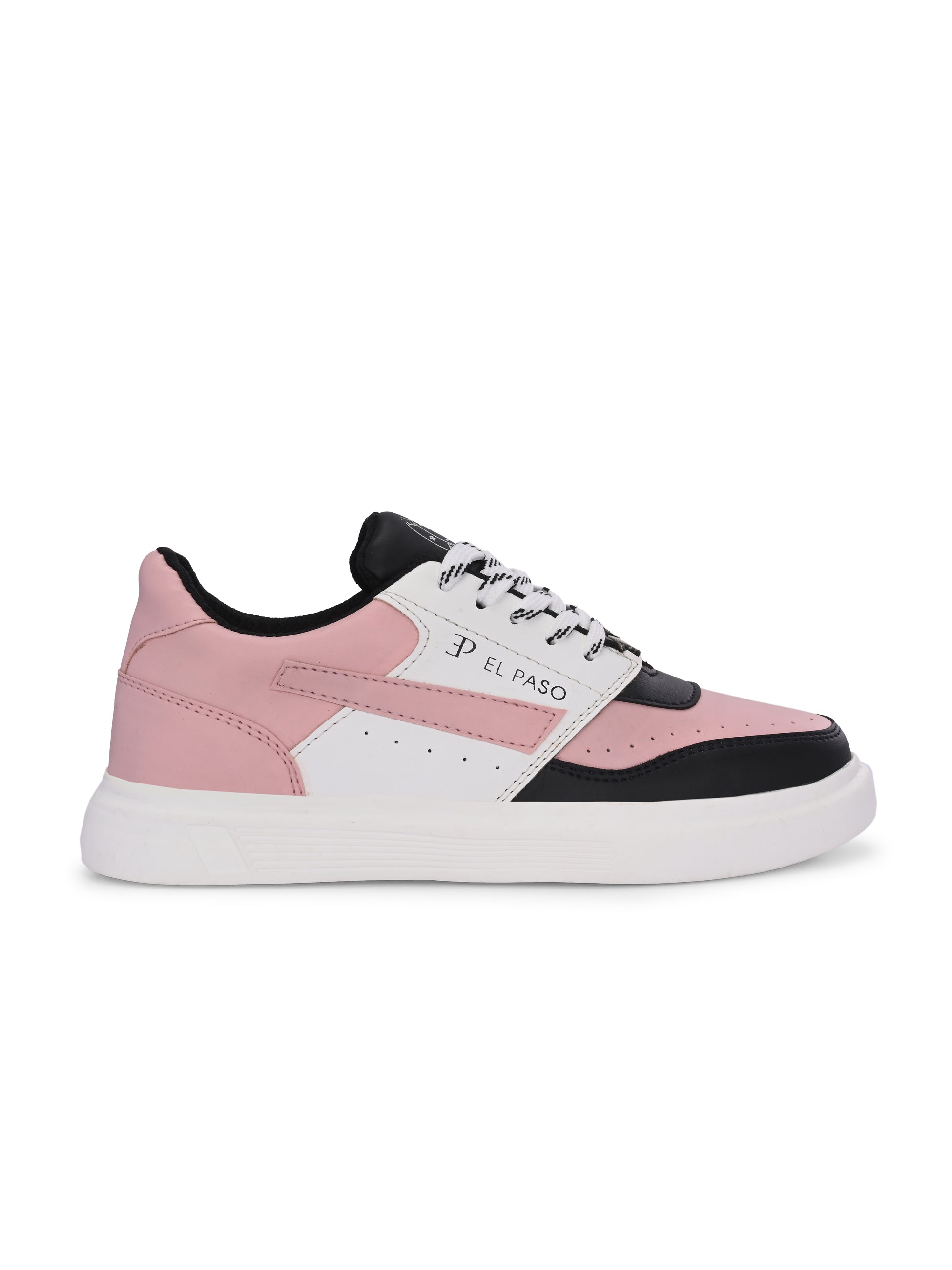Black & Pink Lace-Up Platform Heel Sneakers