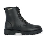 Brown Lace-Up Block Heel Boots