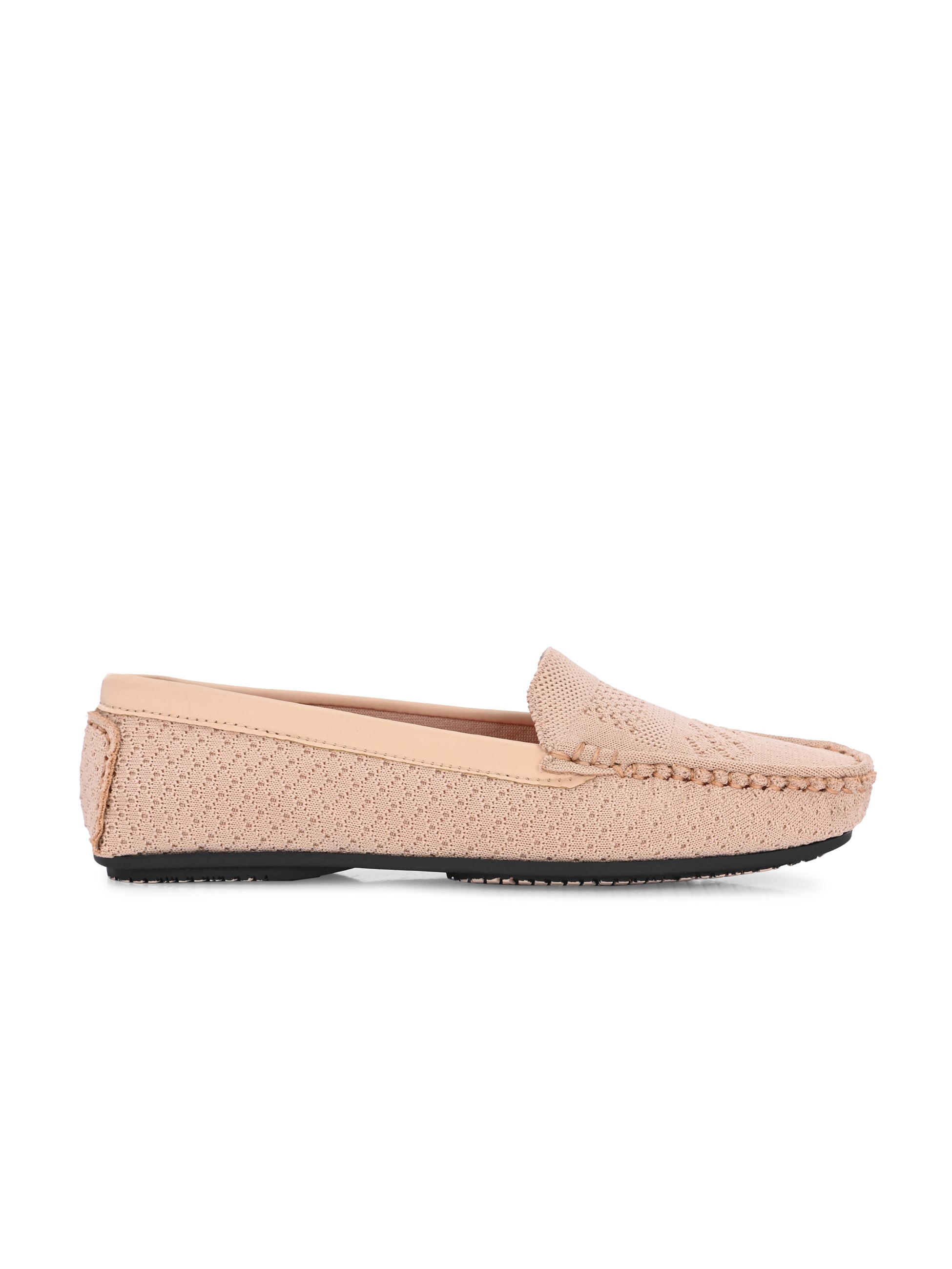 Stylish pink woven loafer with textured design