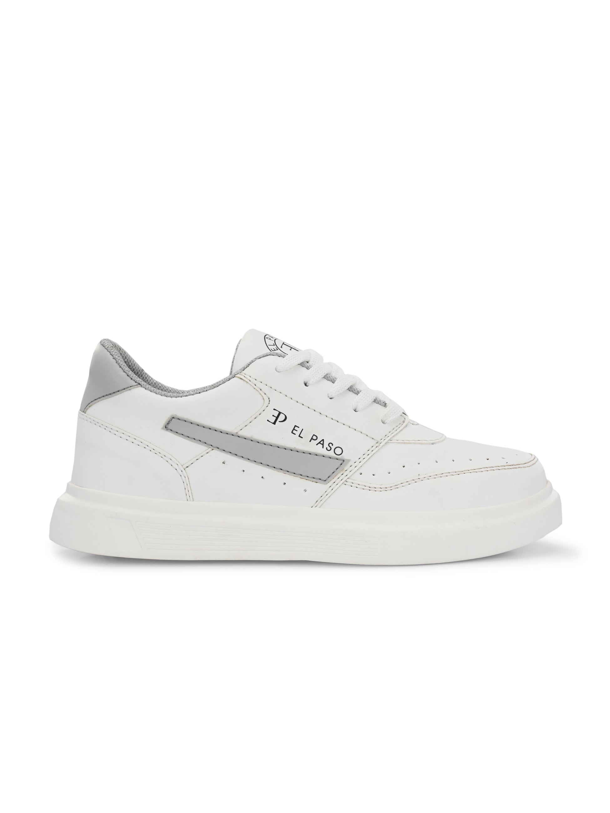 White Lace-Up Platform Heel Sneakers