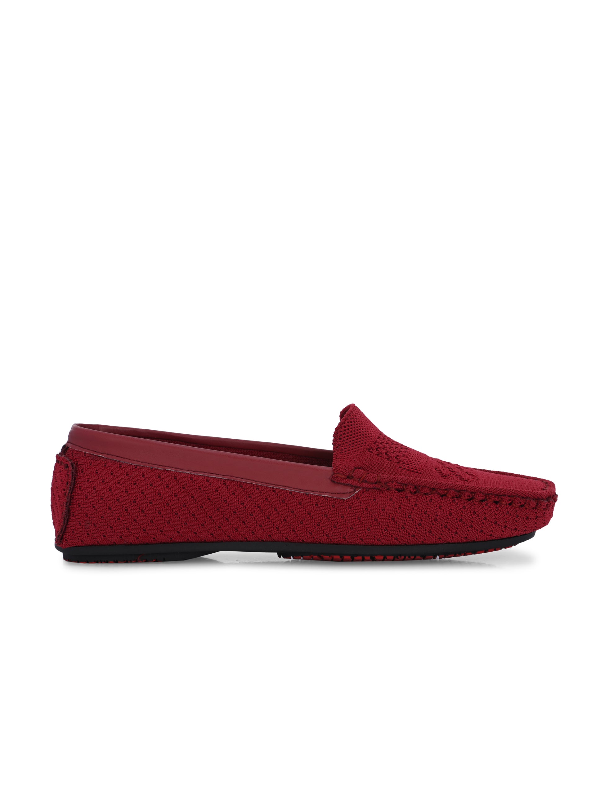 Stylish maroon woven loafer with textured design