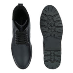 Brown Lace-Up Block Heel Boots